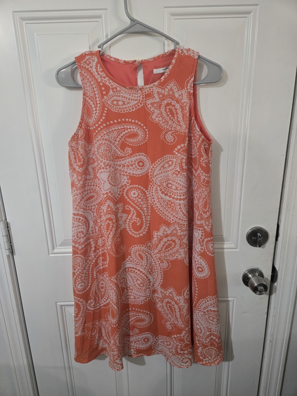 Coral Paisley Sleeveless Mini Dress